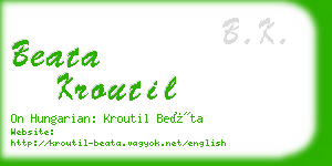 beata kroutil business card